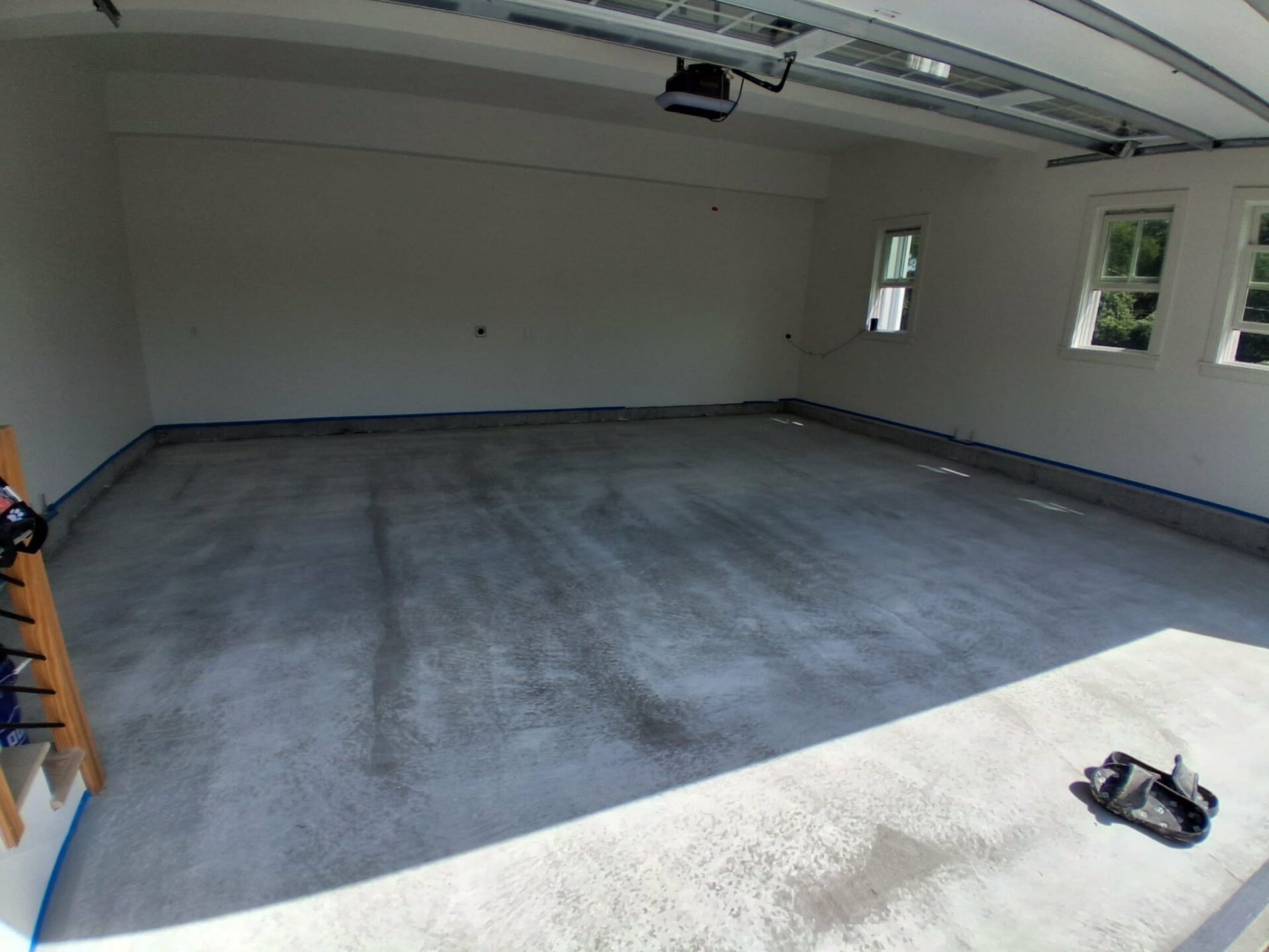 uncoated garage concrete