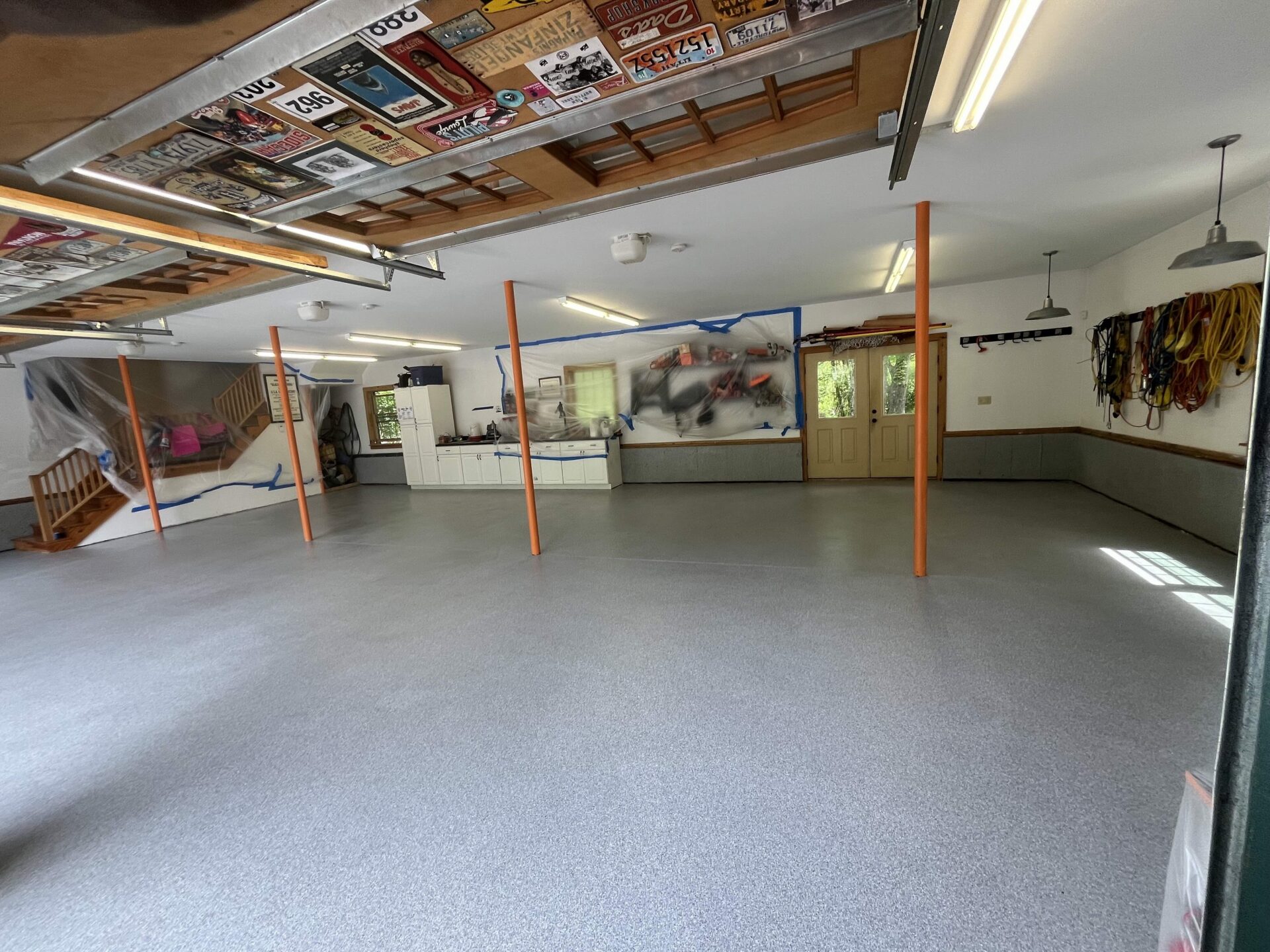 After garage floor coating job