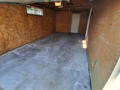 GARAGE before concrete coating in cranston