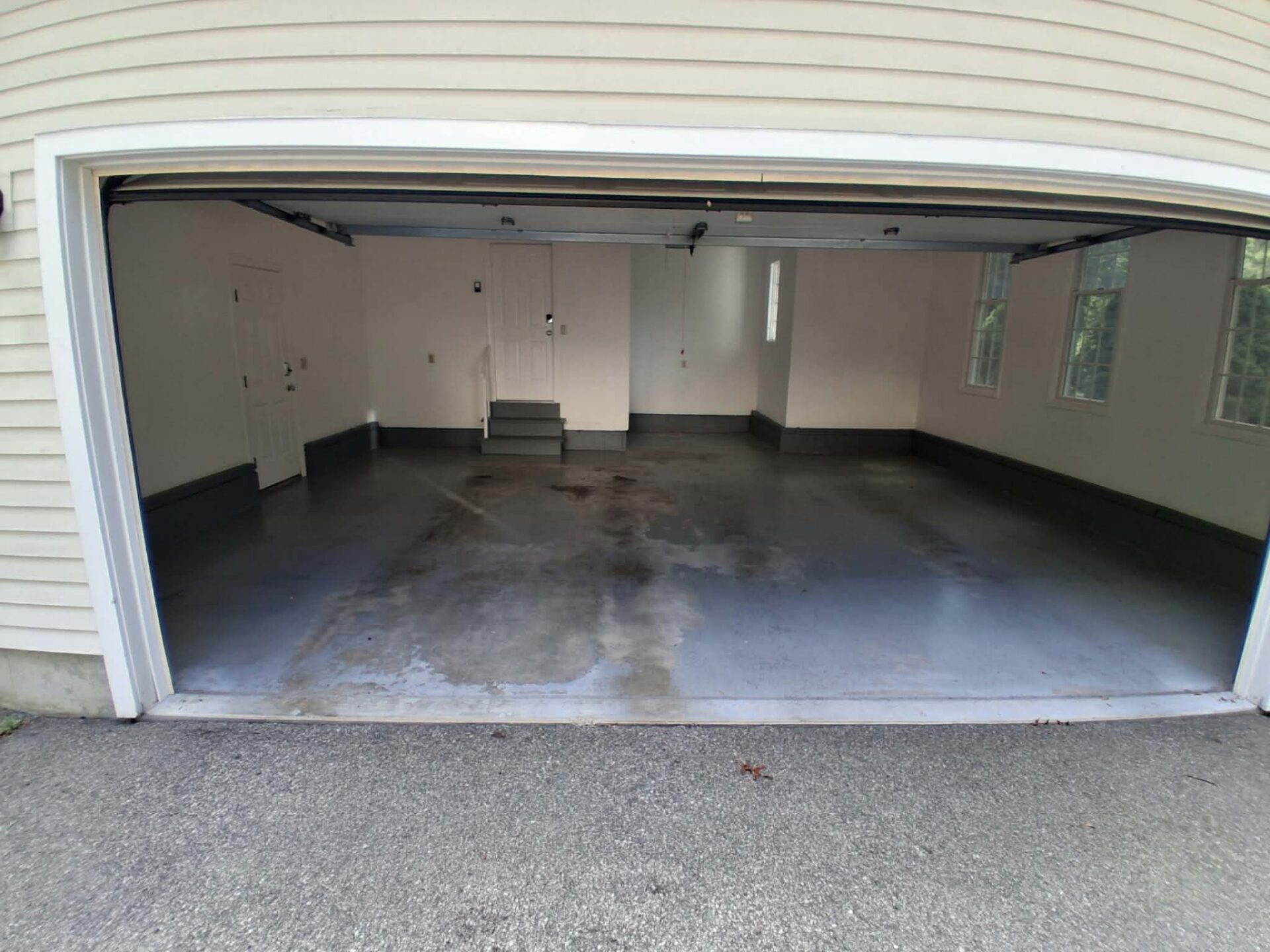 worn garage floor