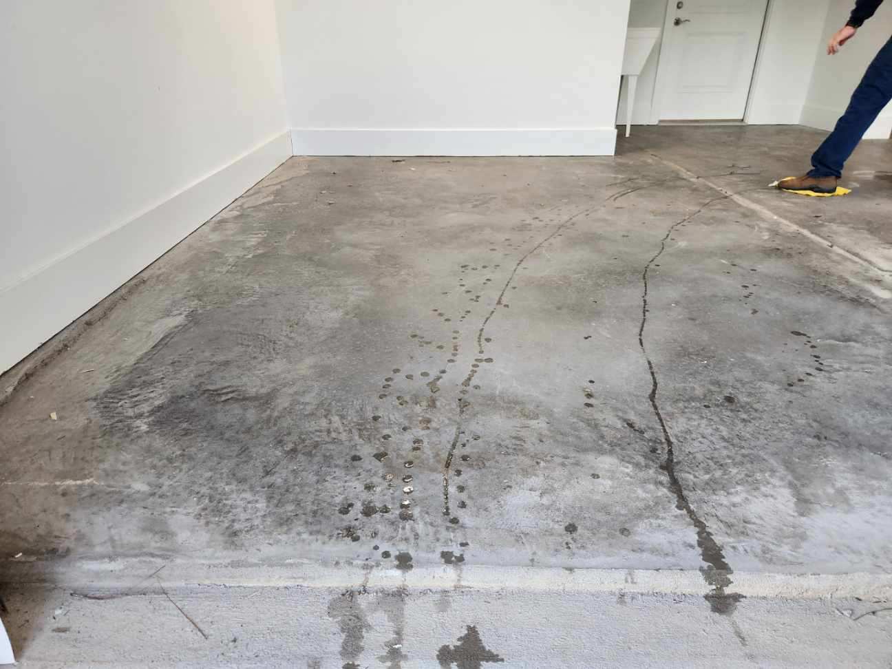 Bare garage floor