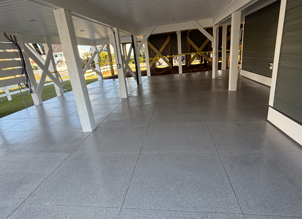 polyaspartic coated outdoor patio