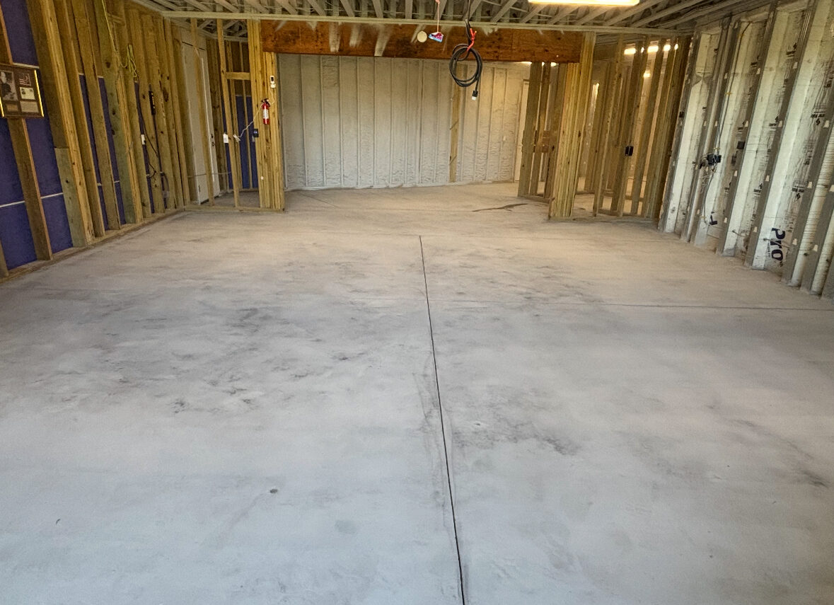 bare garage concrete floor