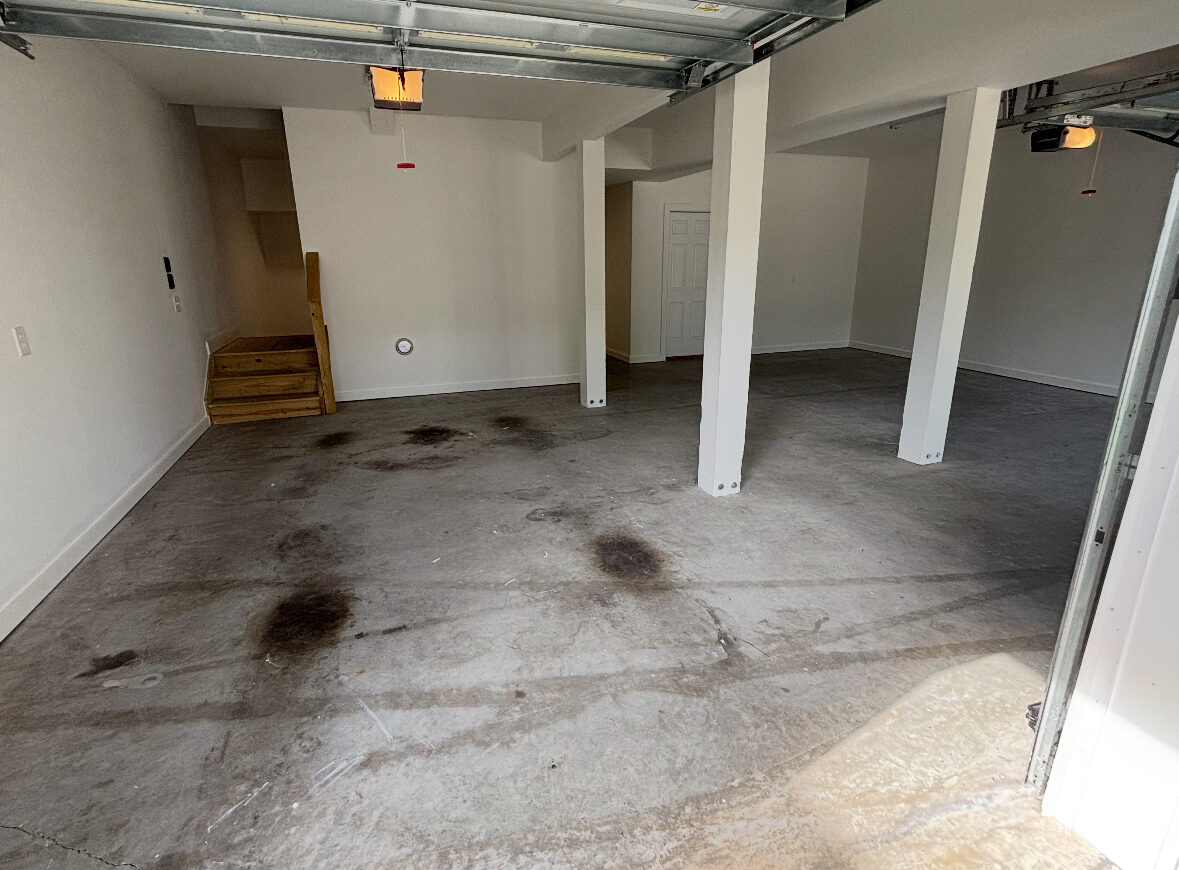 stained garage floor