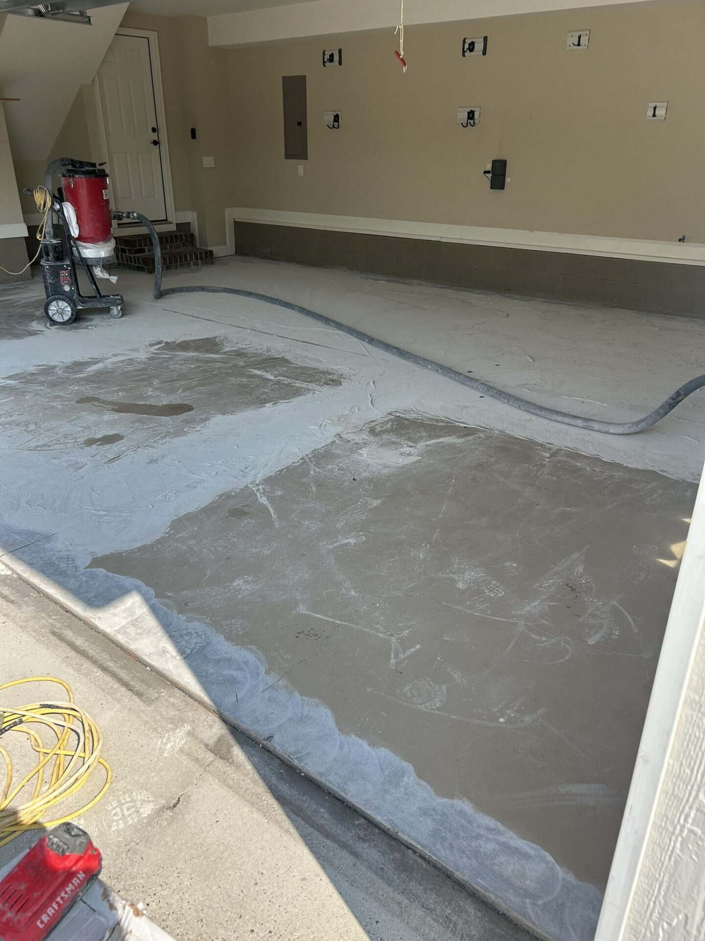uncoated garage concrete