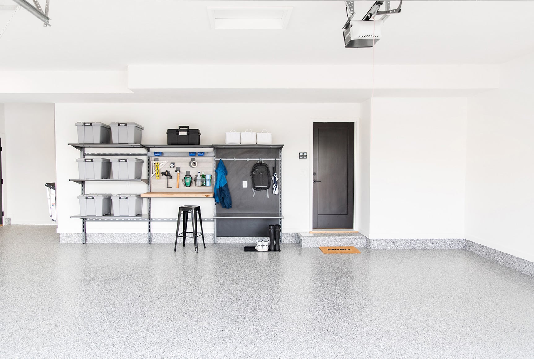 Hello Garage flooring & garage storage systems in a garage | Hello Garage