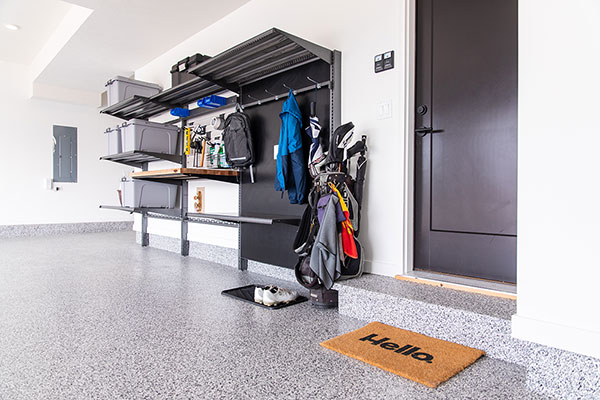 Mud room zone in garage