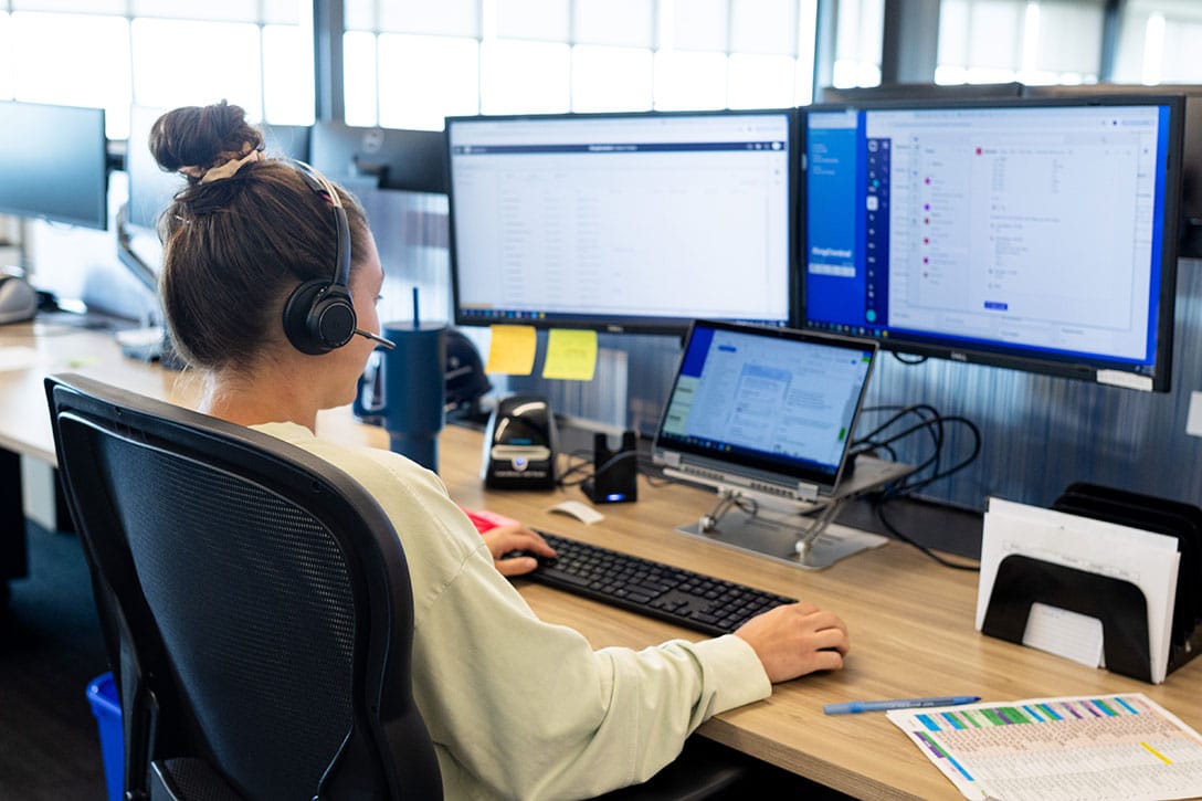 Girl working on computer
