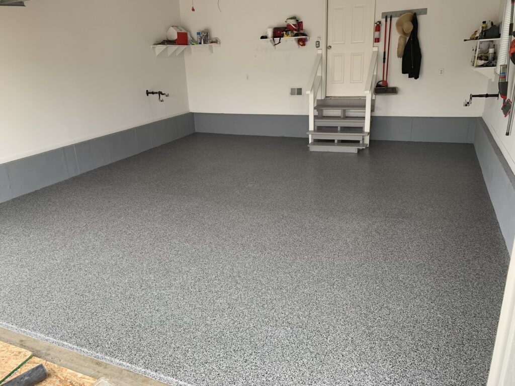 New polyaspartic floor coating in garage
