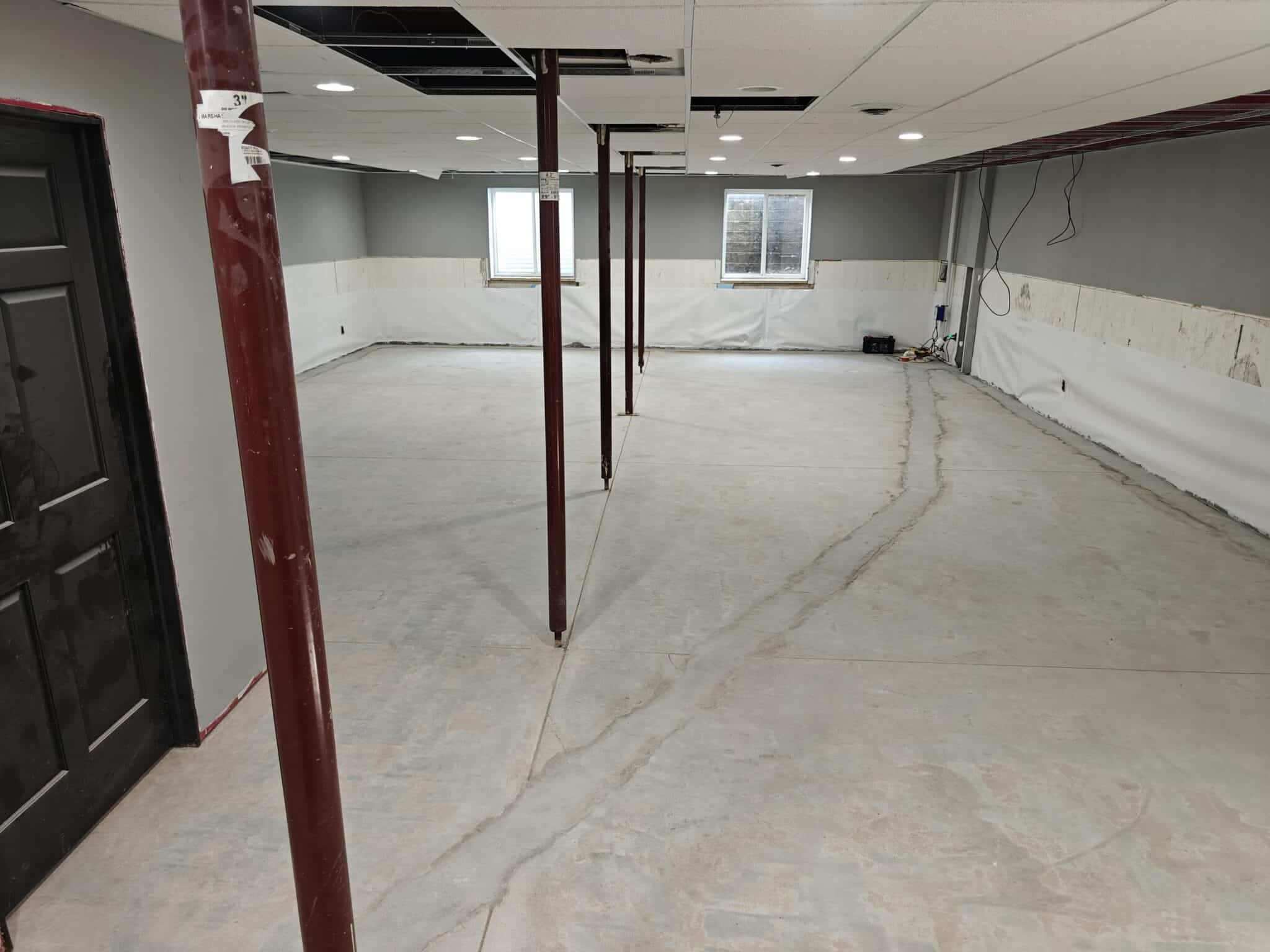 Uncoated basement concrete floor