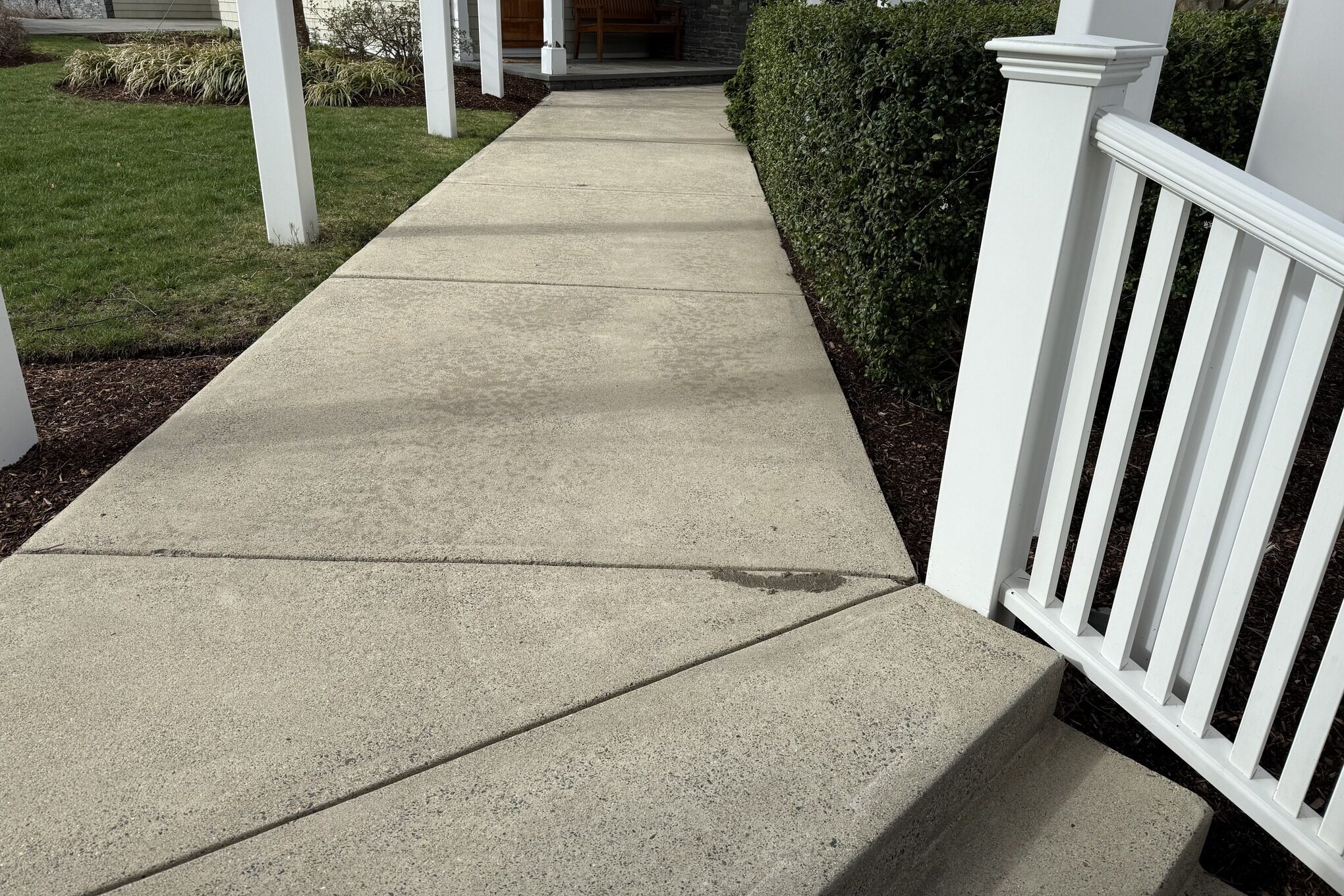 Uncoated front walkway