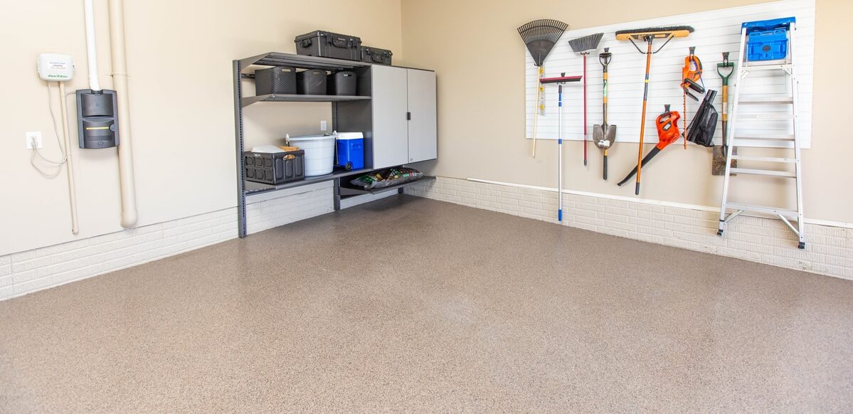 hazel garage floor with storage