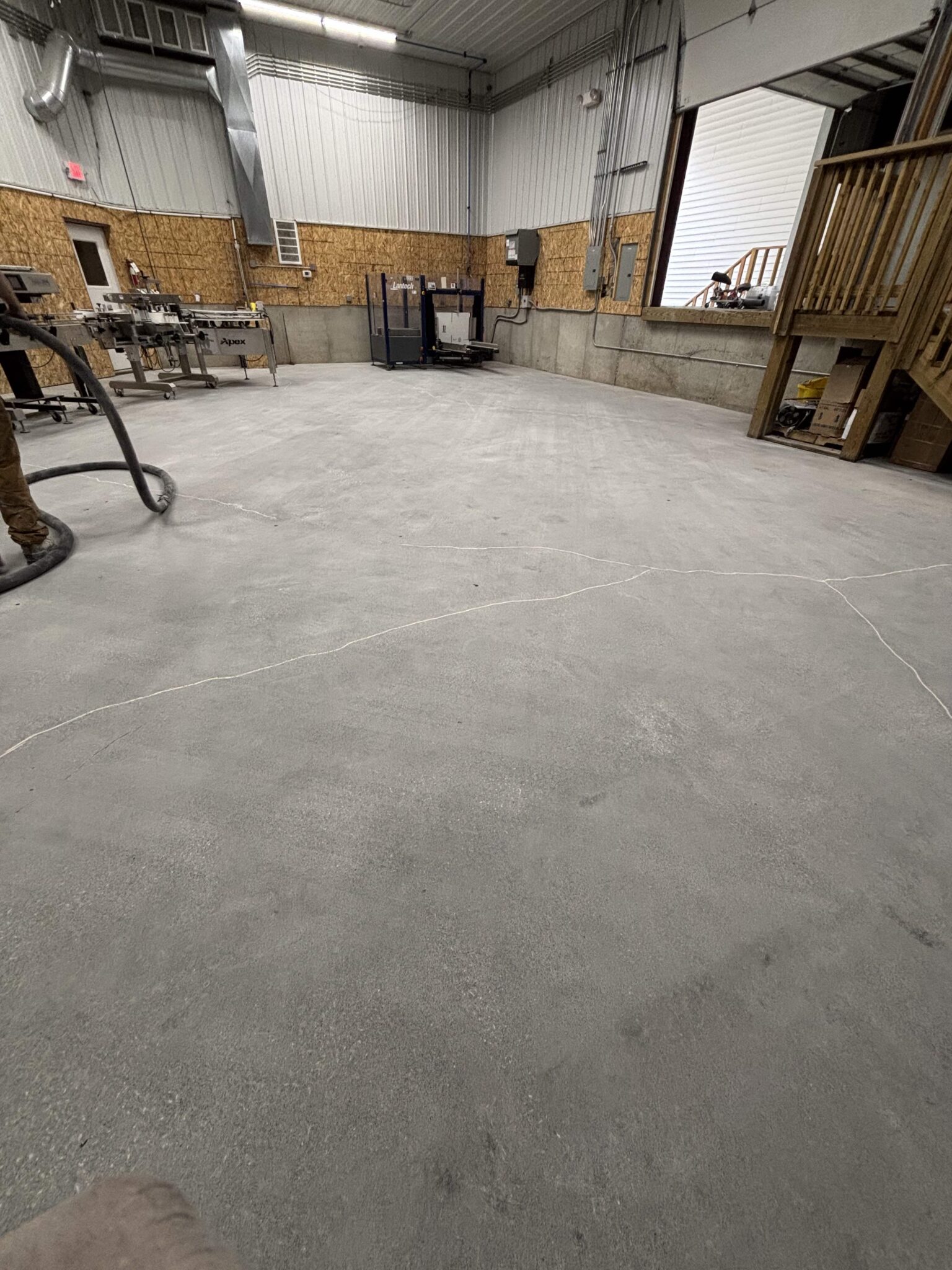 uncoated concrete floor