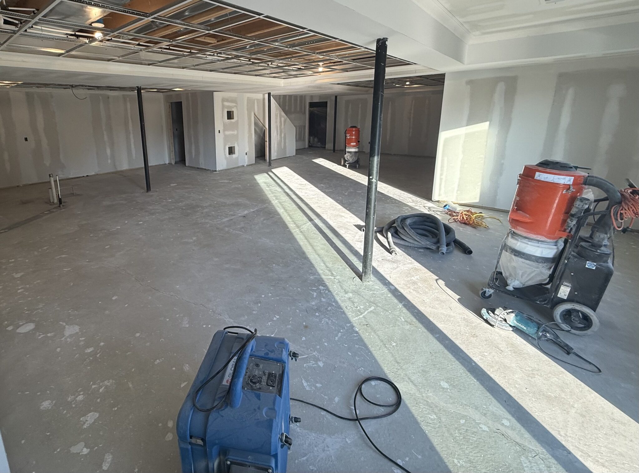 bare concrete basement floor