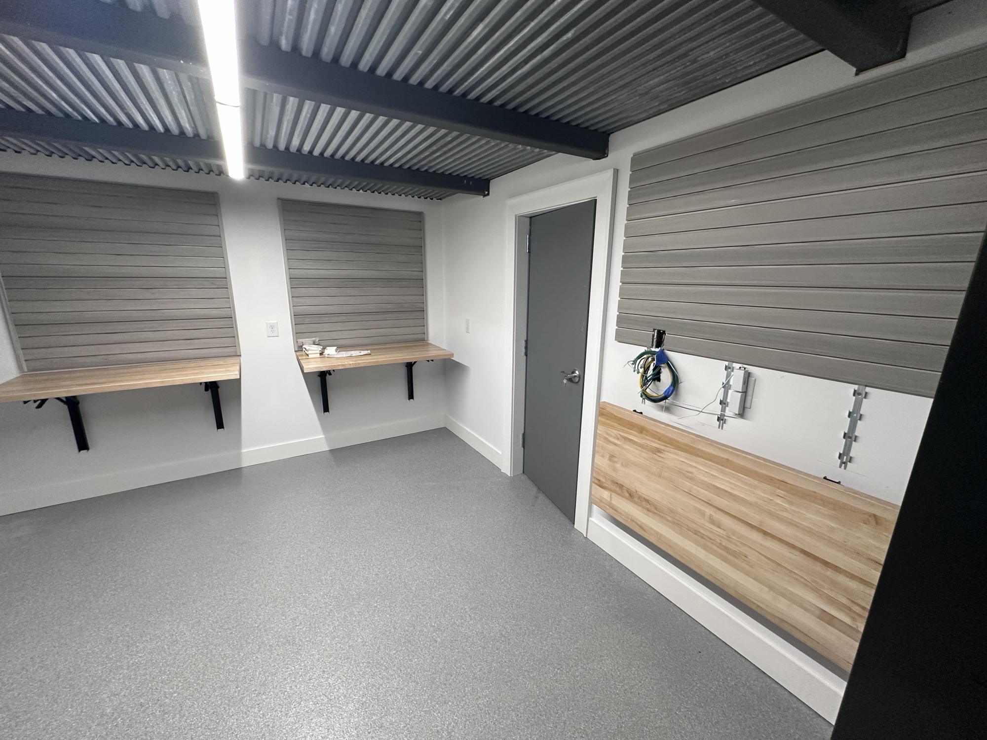 Three folding workbenches